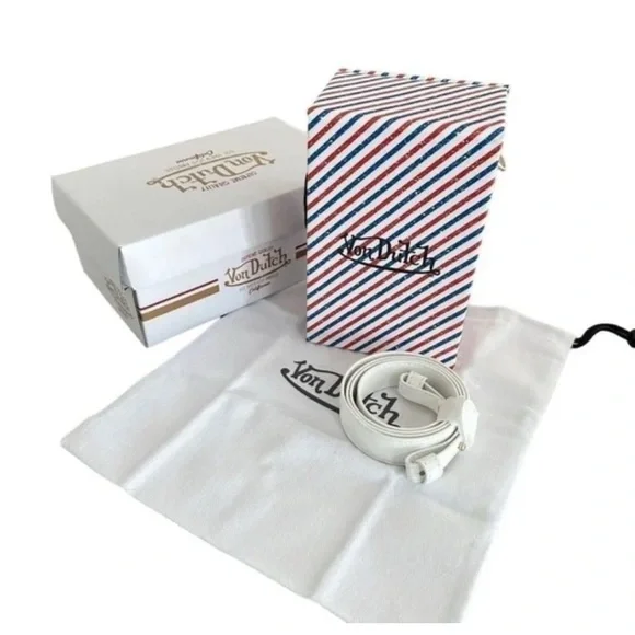 New Von Dutch BarberStripe Magnetic Cross Body Vertical Box Bag - Picture 3 of 3